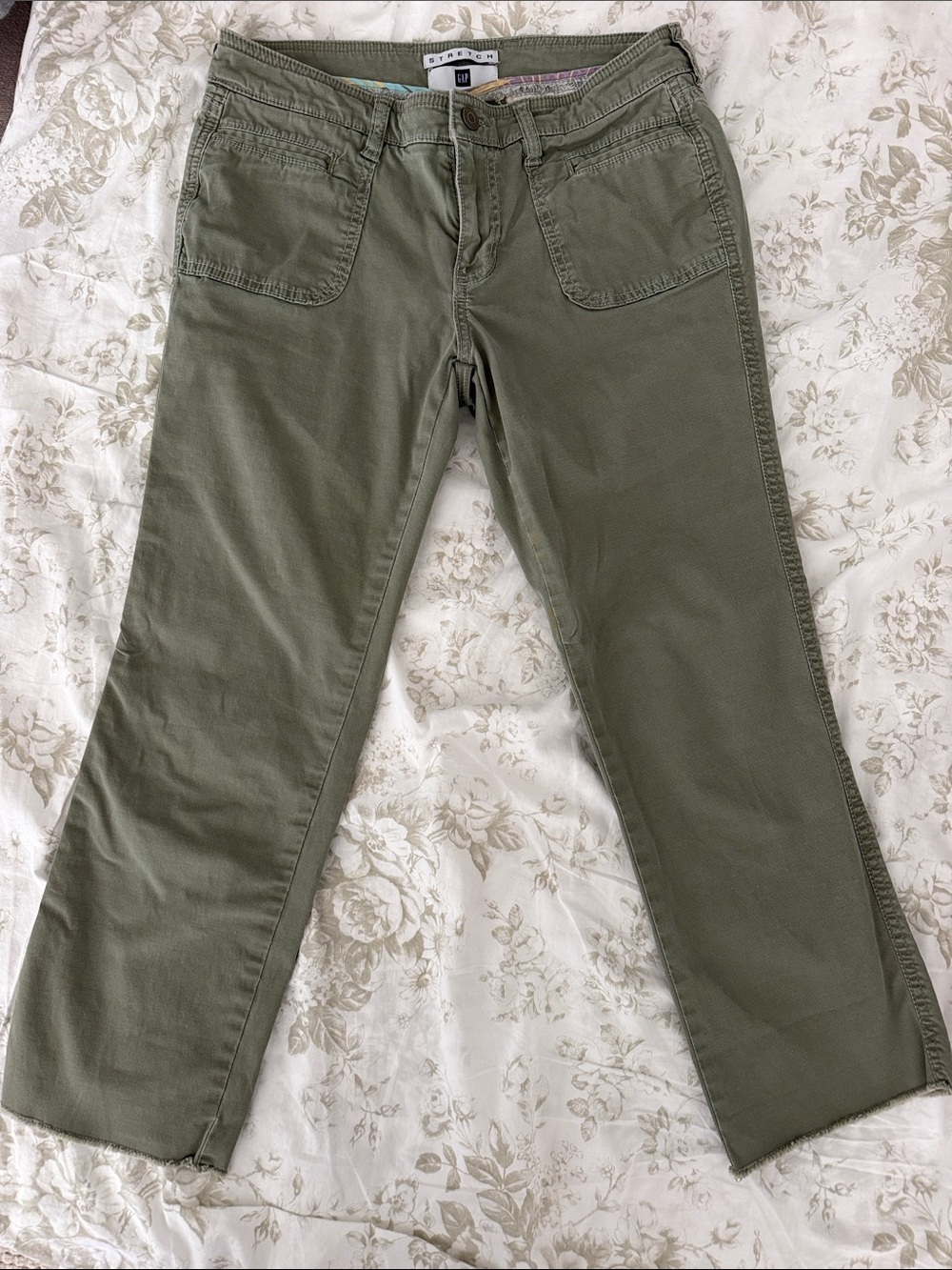 GAP Olive Green Straight-Leg Pants
